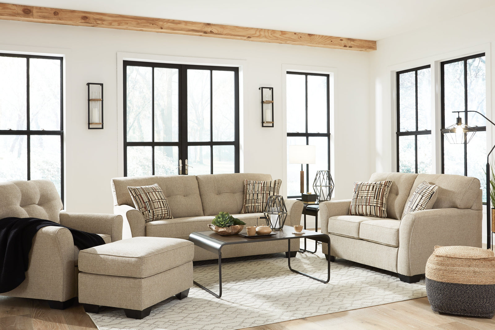 Ardmead Putty Sofa, Loveseat, Chair And Ottoman