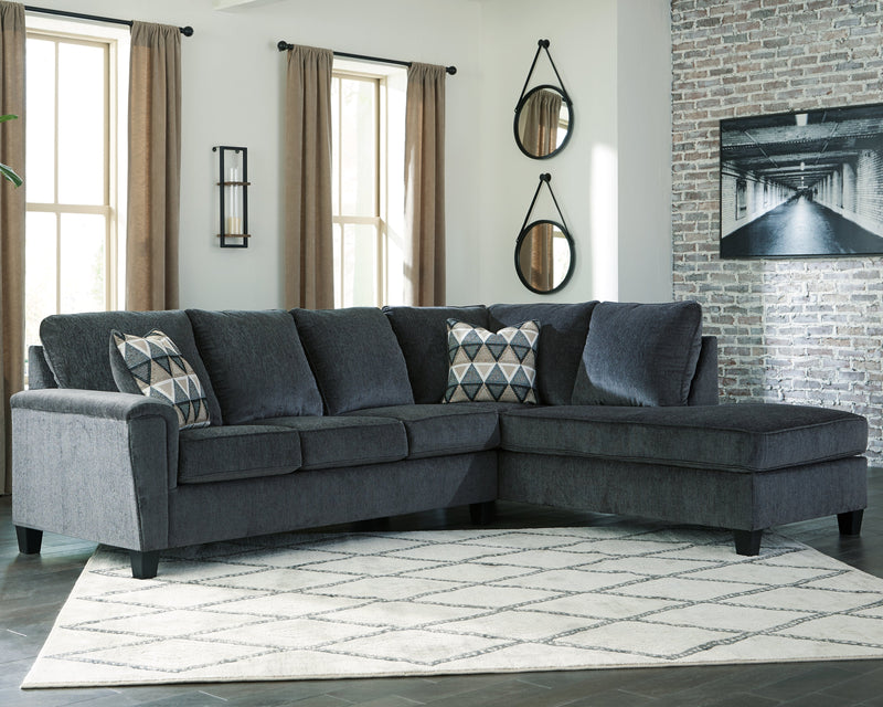 Abinger Smoke Chenille 2-Piece Sectional With Chaise 83905S2