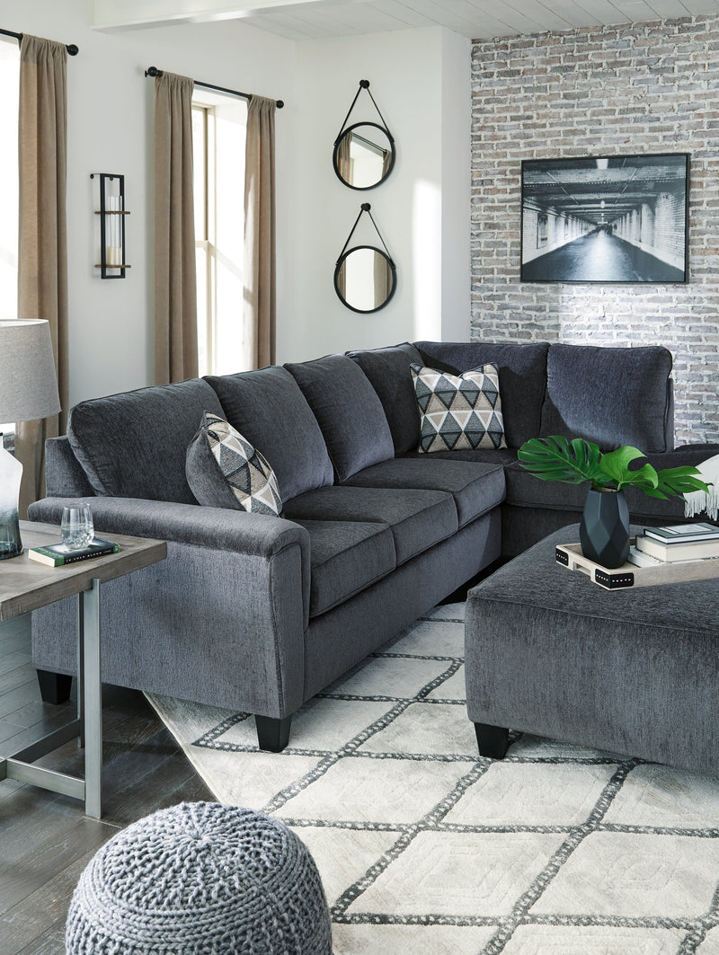 Abinger Smoke Chenille 2-Piece Sectional With Chaise 83905S2