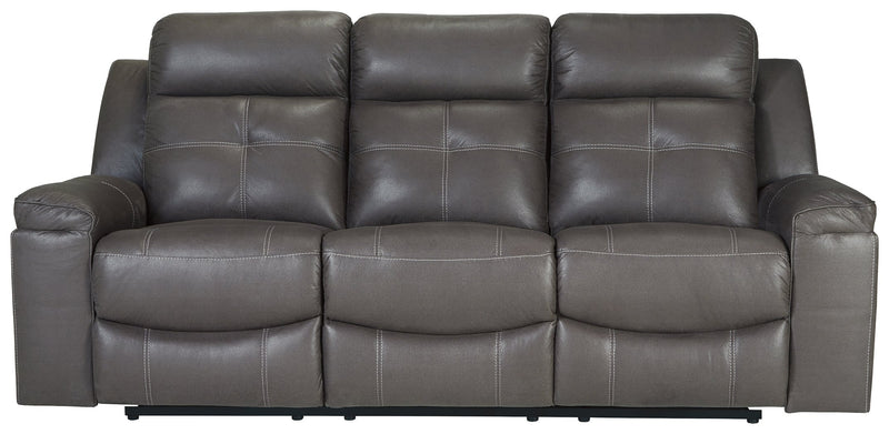 Jesolo Dark Gray Faux Leather Reclining Sofa