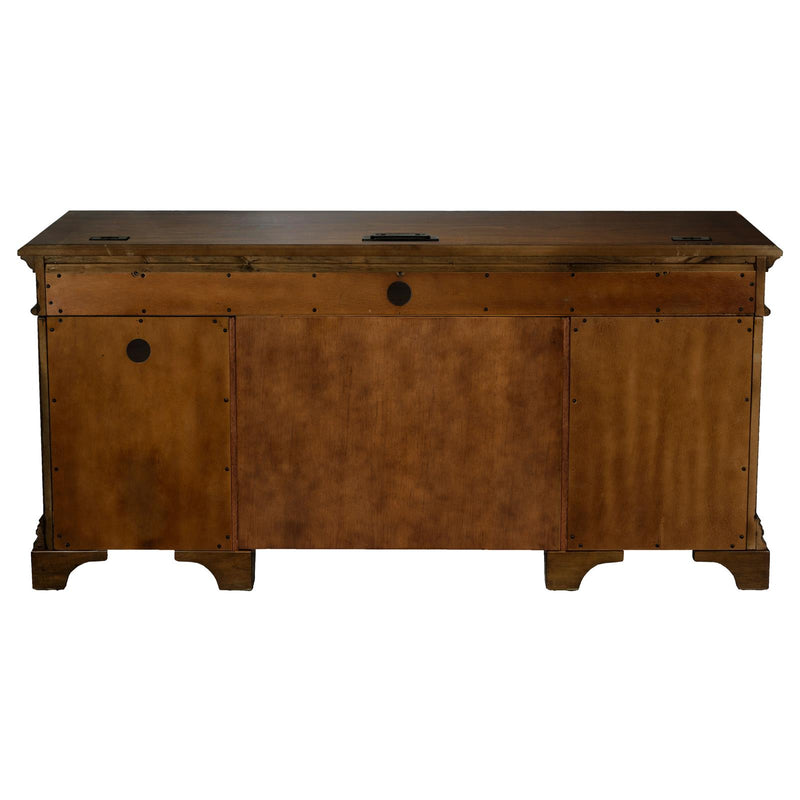 Hartshill Credenza With Power Outlet Burnished Oak 881282