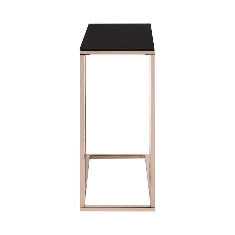 Rectangular Accent Table Black And Chocolate Chrome
