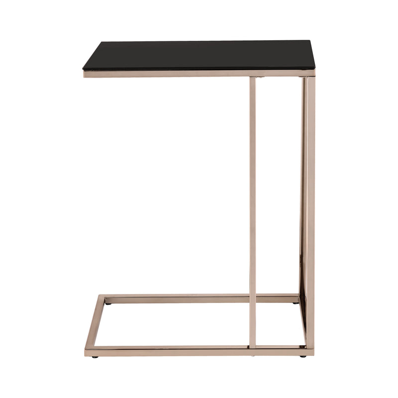 Rectangular Accent Table Black And Chocolate Chrome