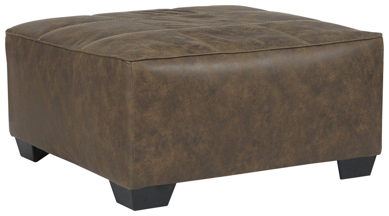 Abalone Chocolate Faux Leather Oversized Accent Ottoman