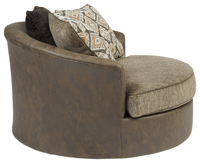 Abalone Chocolate Faux Leather Oversized Chair