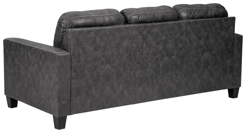 Venaldi Gunmetal Faux Leather Sofa Chaise