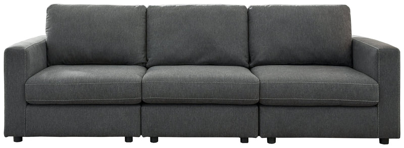 Candela Charcoal 3-Piece Sectional With Ottoman