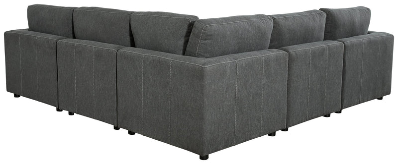 Candela Charcoal Microfiber 5-Piece Sectional