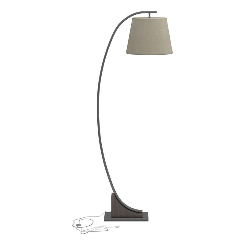 Empire Shade Floor Lamp Oatmeal, Brown, And Bronze