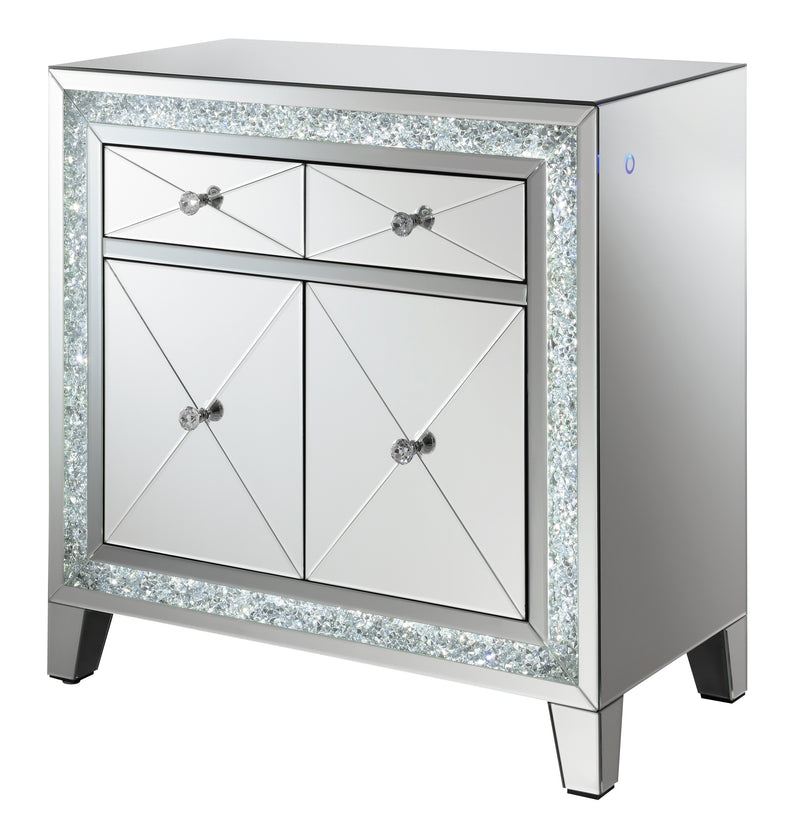 Arwen 2-Drawer Accent Cabinet Clear Mirror With LED Lighting