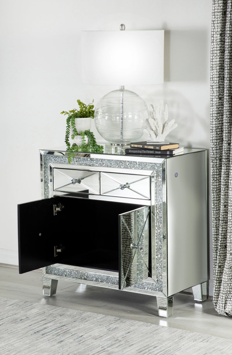 Arwen 2-Drawer Accent Cabinet Clear Mirror With LED Lighting