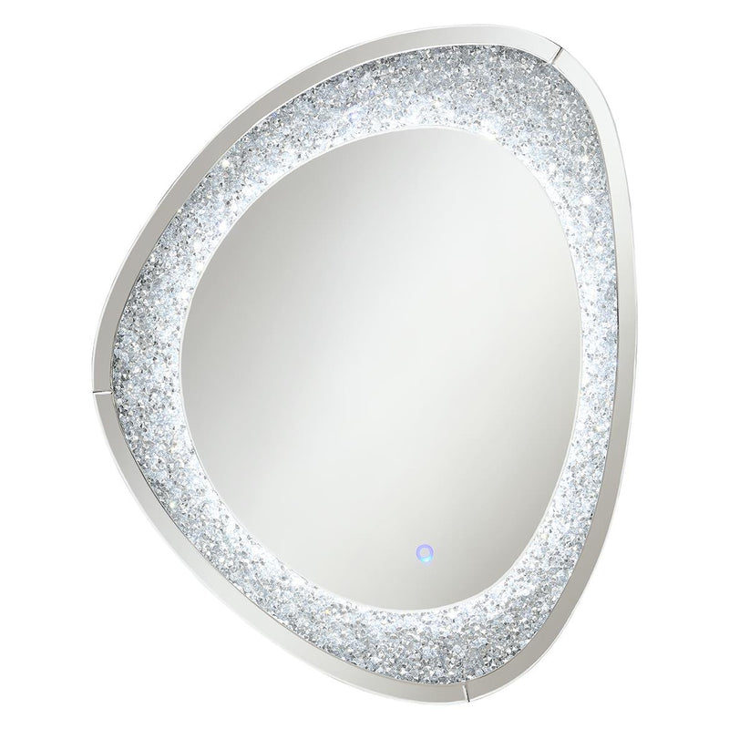 Mirage Acrylic Crystals Inlay Wall Mirror With LED Lights