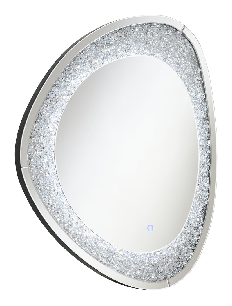 Mirage Acrylic Crystals Inlay Wall Mirror With LED Lights