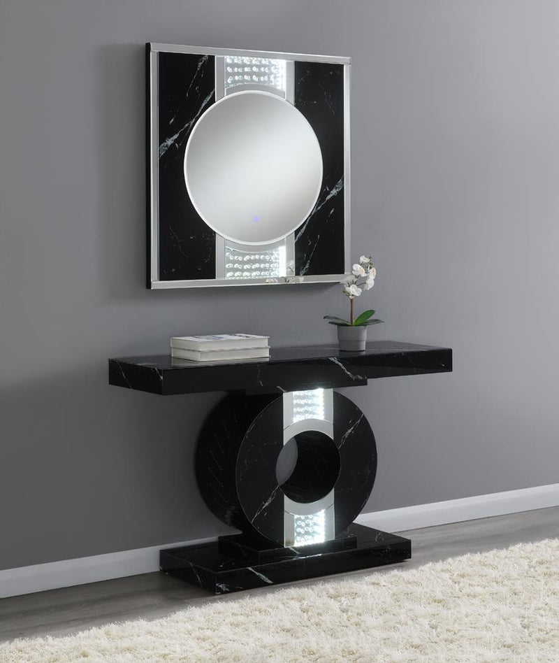 Carter Square LED Wall Mirror Silver And Black