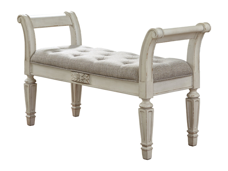 Realyn Antique White Accent Bench