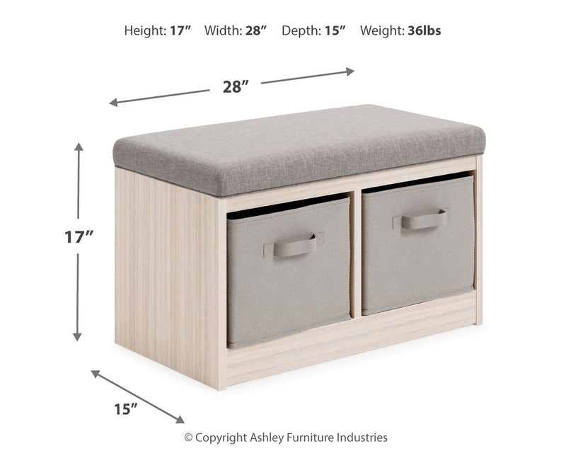 Blariden Gray/natural Storage Bench