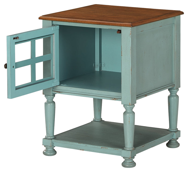 Mirimyn Teal/brown Accent Cabinet
