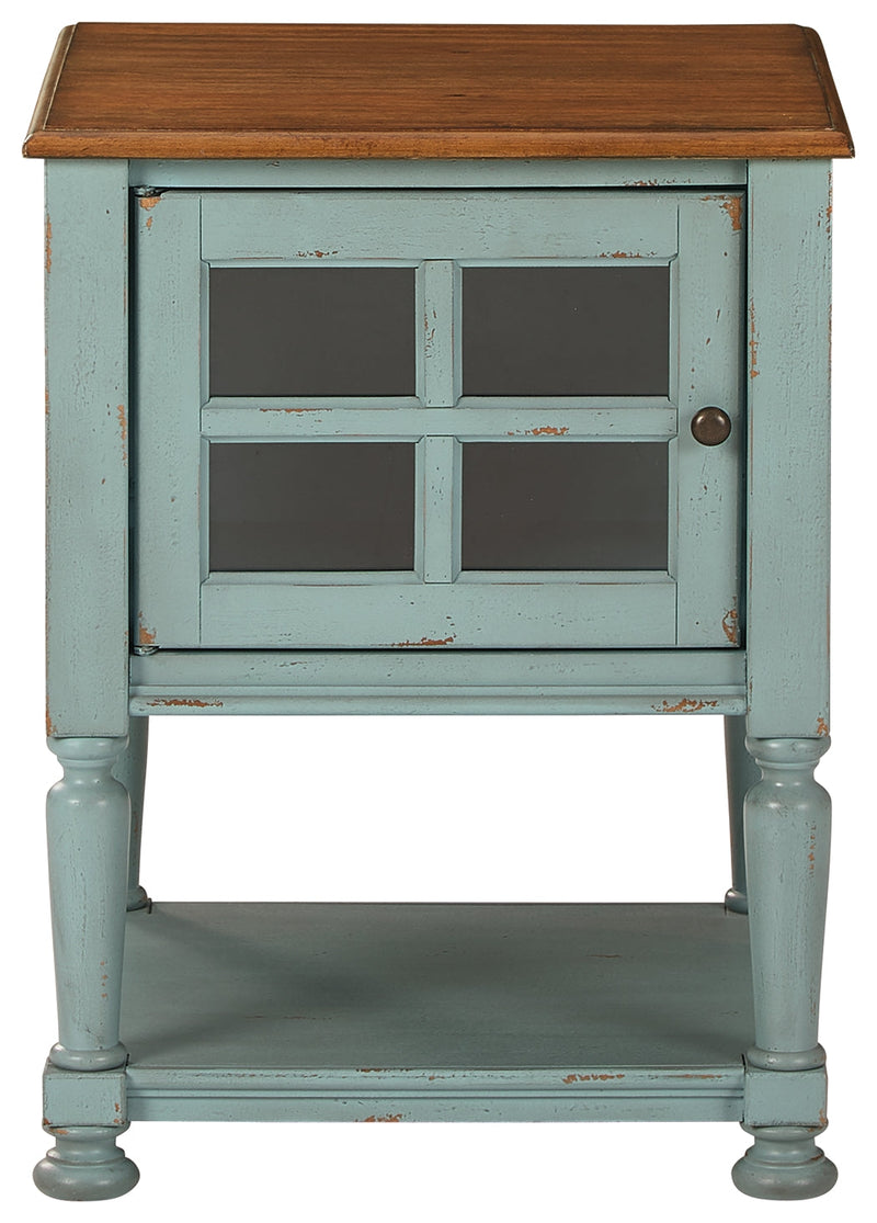 Mirimyn Teal/brown Accent Cabinet