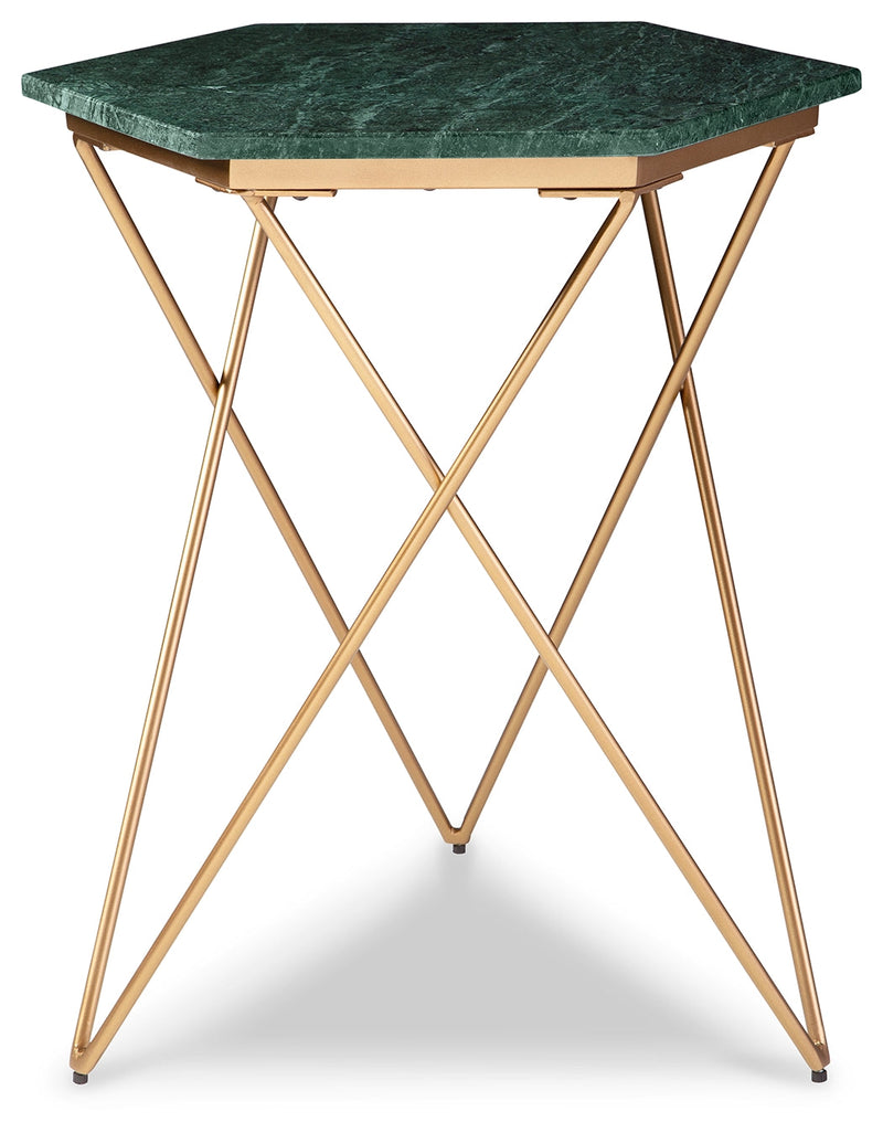 Engelton Green/gold Accent Table
