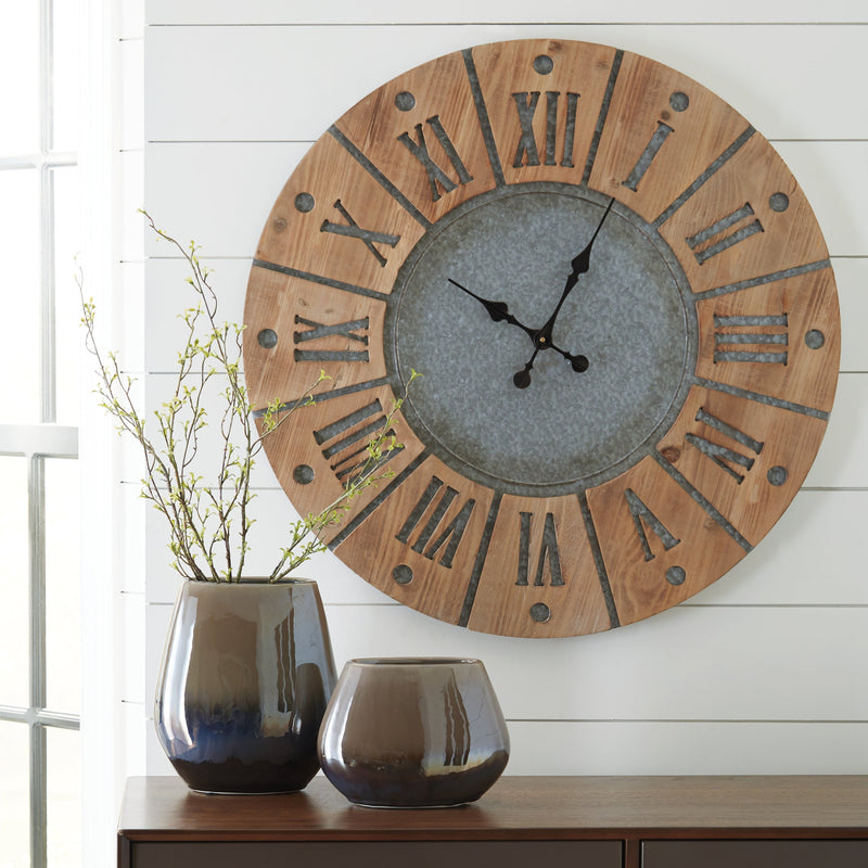 Payson Antique Gray/natural Wall Clock