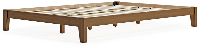 Tannally Light Brown Full Platform Bed