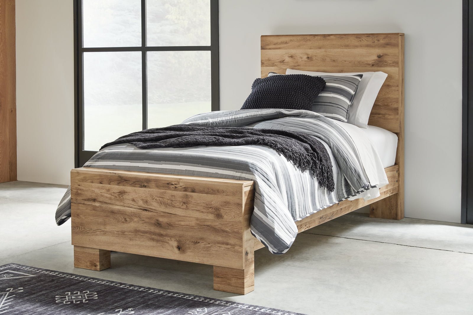 Hyanna Tan Brown Twin Panel Bed