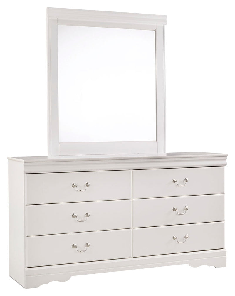 Anarasia White Dresser And Mirror