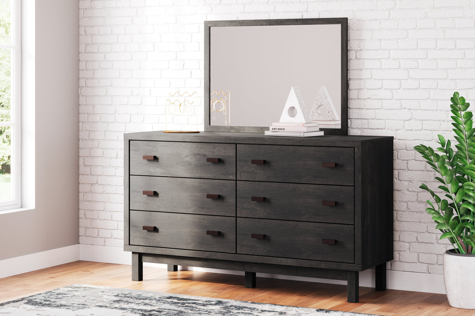 Toretto Charcoal Dresser And Mirror