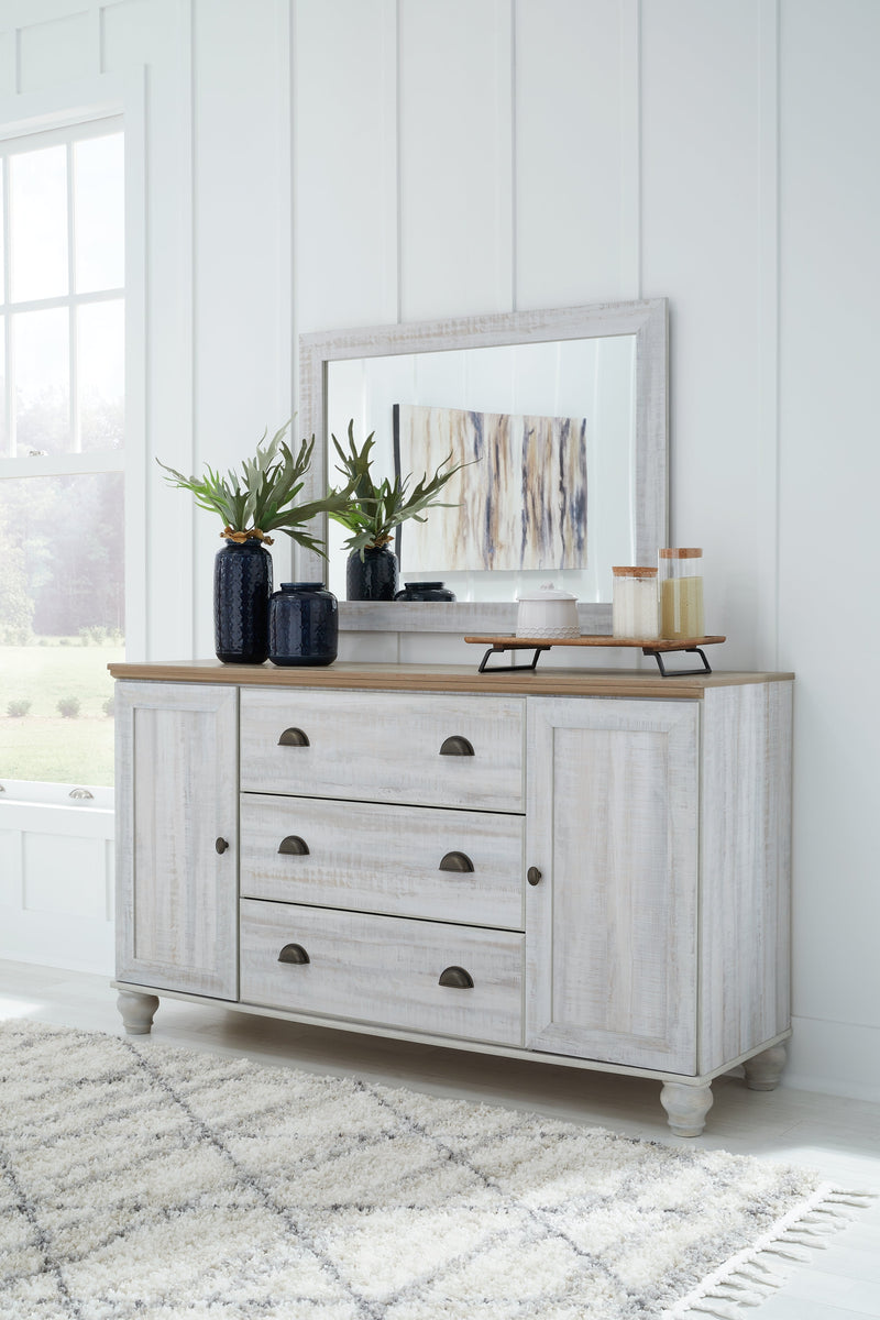 Haven Bay Two-tone Dresser And Mirror