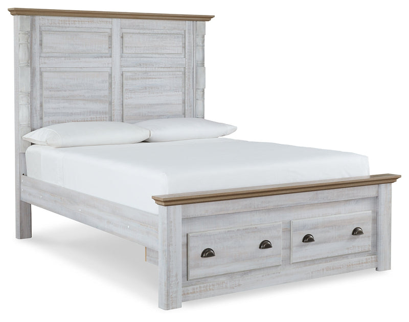 Haven Bay Two-tone Queen Panel Storage Bed
