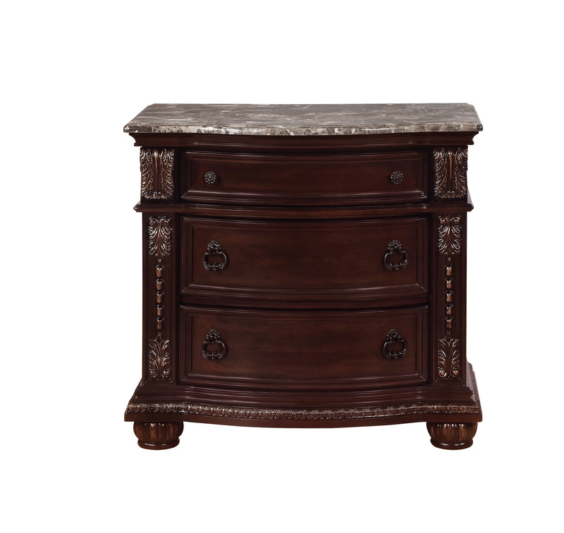 Stanley Chest Cherry Brown, Traditional Wood Veneers And Solids, Metal 5 Drawers