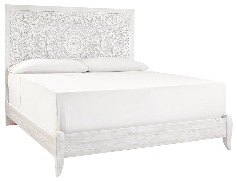 Paxberry Whitewash King Panel Bed