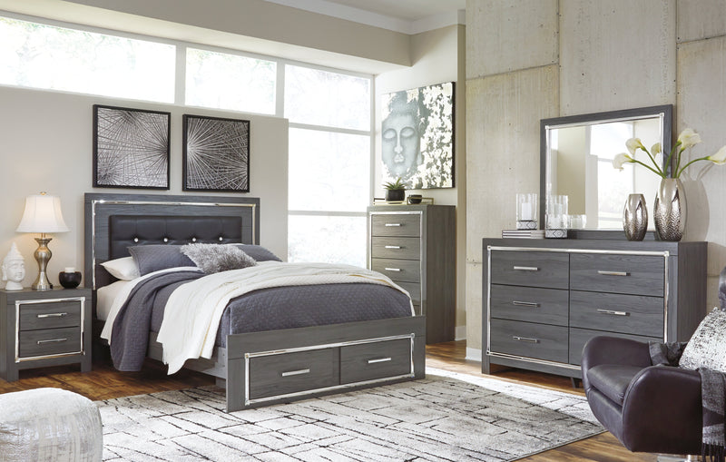 Lodanna Gray Queen Panel Bed With 2 Storage Drawers