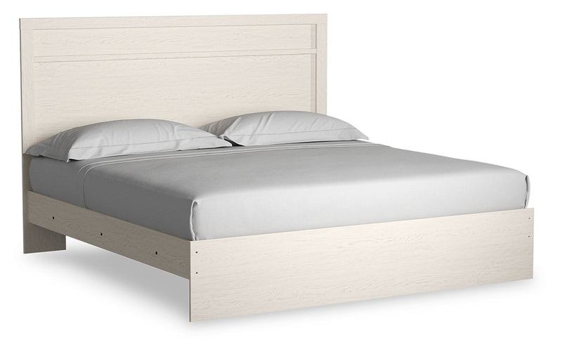 Stelsie White King Panel Bed