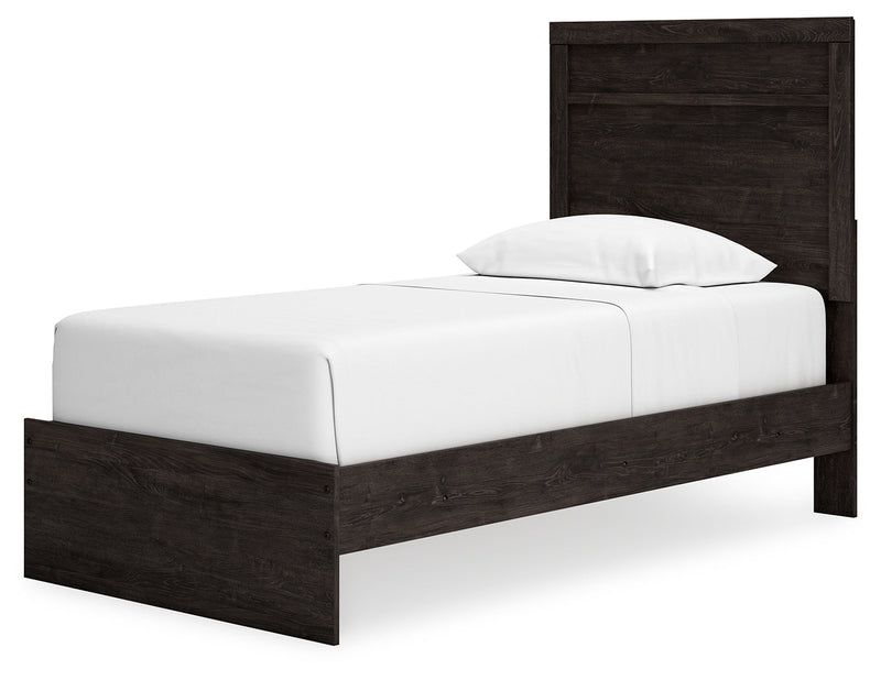 Belachime Black Twin Panel Bed