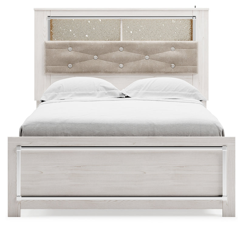 Altyra White Full Panel Bookcase Bed