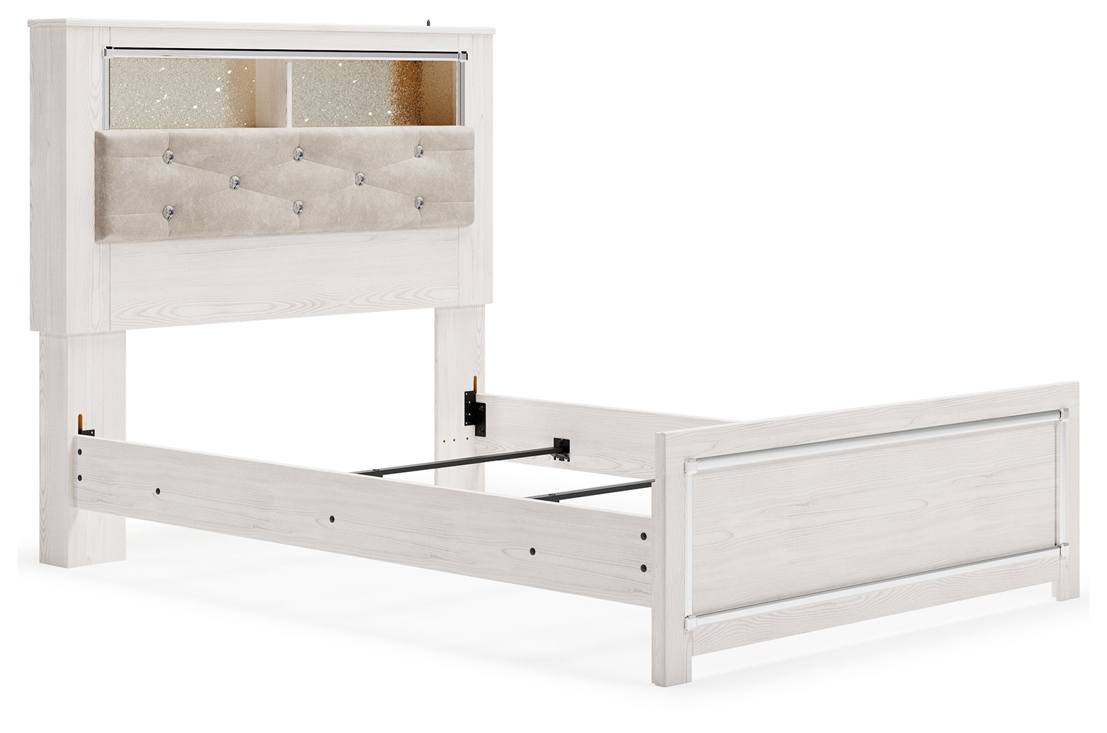 Altyra White Full Panel Bookcase Bed