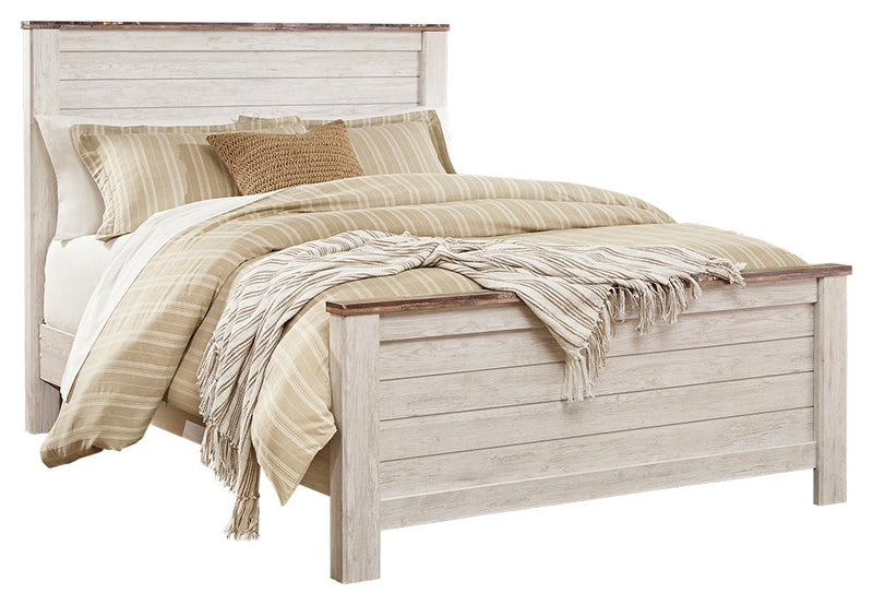 Willowton Whitewash Queen Panel Bed