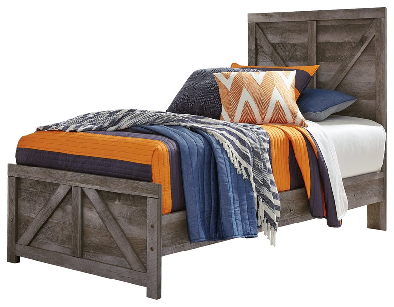 Wynnlow Gray Twin Crossbuck Panel Bed