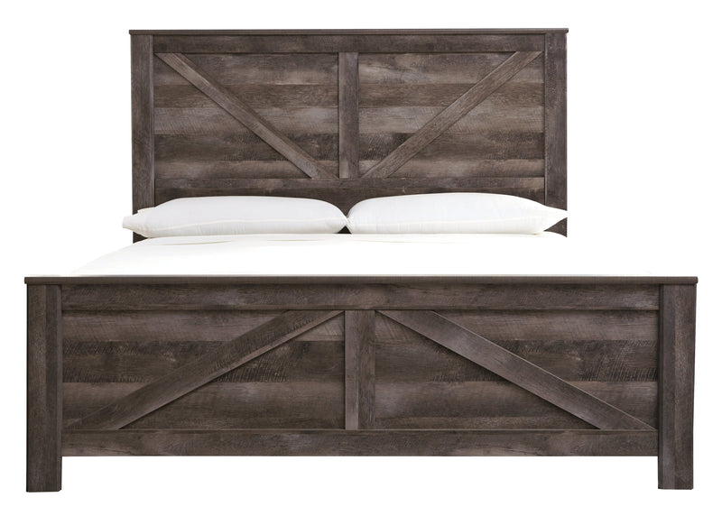 Wynnlow Gray King Crossbuck Panel Bed