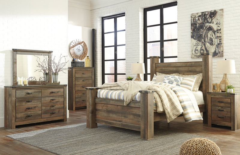 Trinell Brown Queen Poster Bed
