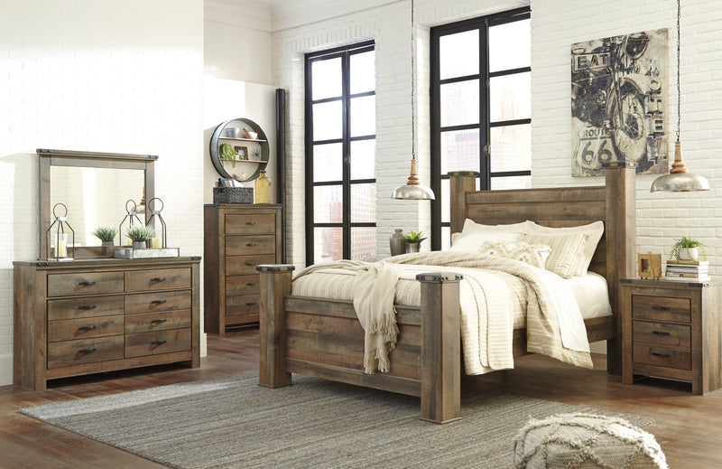 Trinell Brown Queen Poster Bed