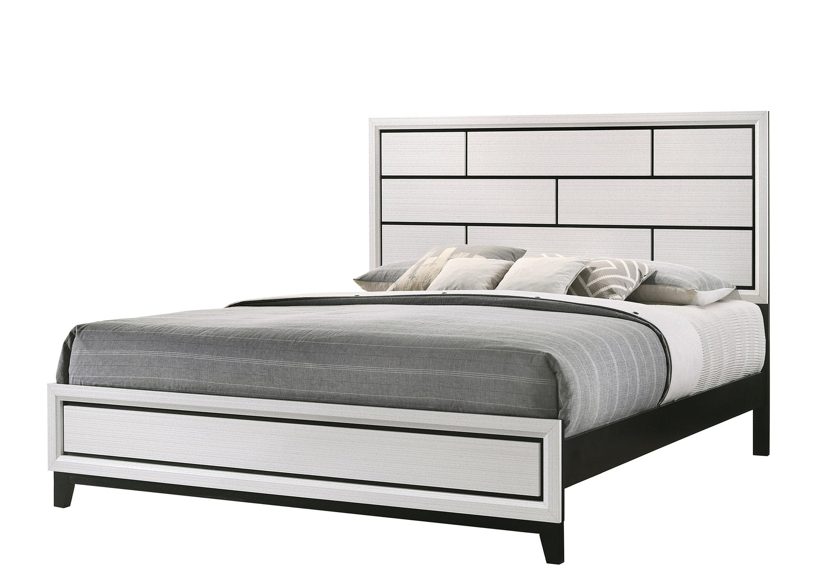 Akerson Chalk Classic And Traditional, Modern Wood King Panel Bed