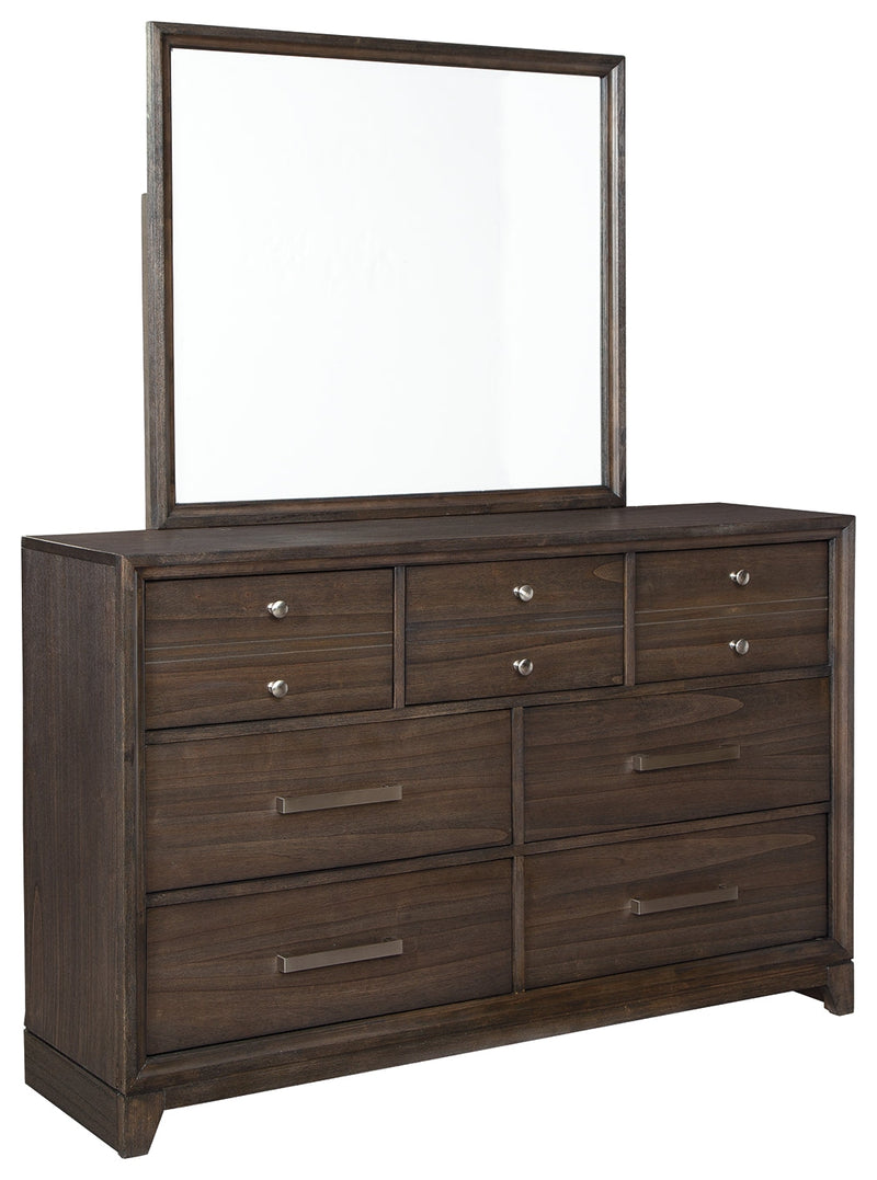 Brueban Rich Brown Dresser And Mirror