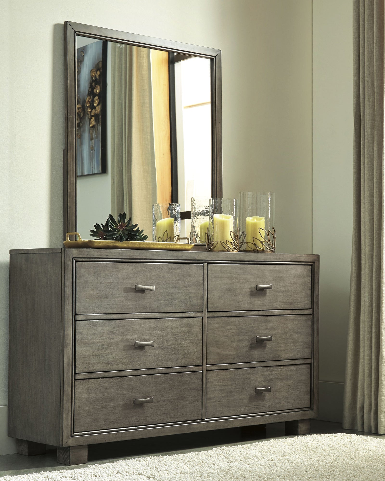 Arnett Gray Dresser And Mirror