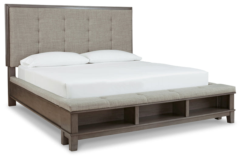 Hallanden Gray King Panel Bed With Storage