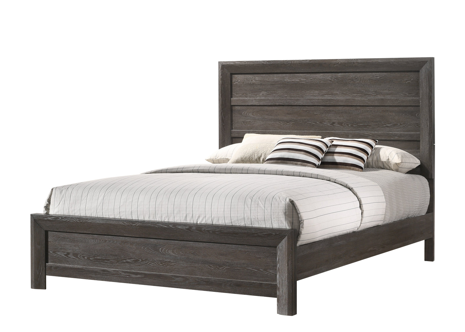 Adelaide Brown Modern And Traditional Wood King Panel Bed