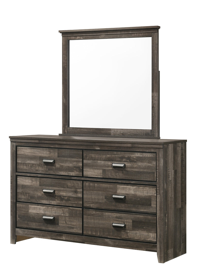 Carter Dresser Brown, Rustic And Contemporary, 6 Spacious Drawers
