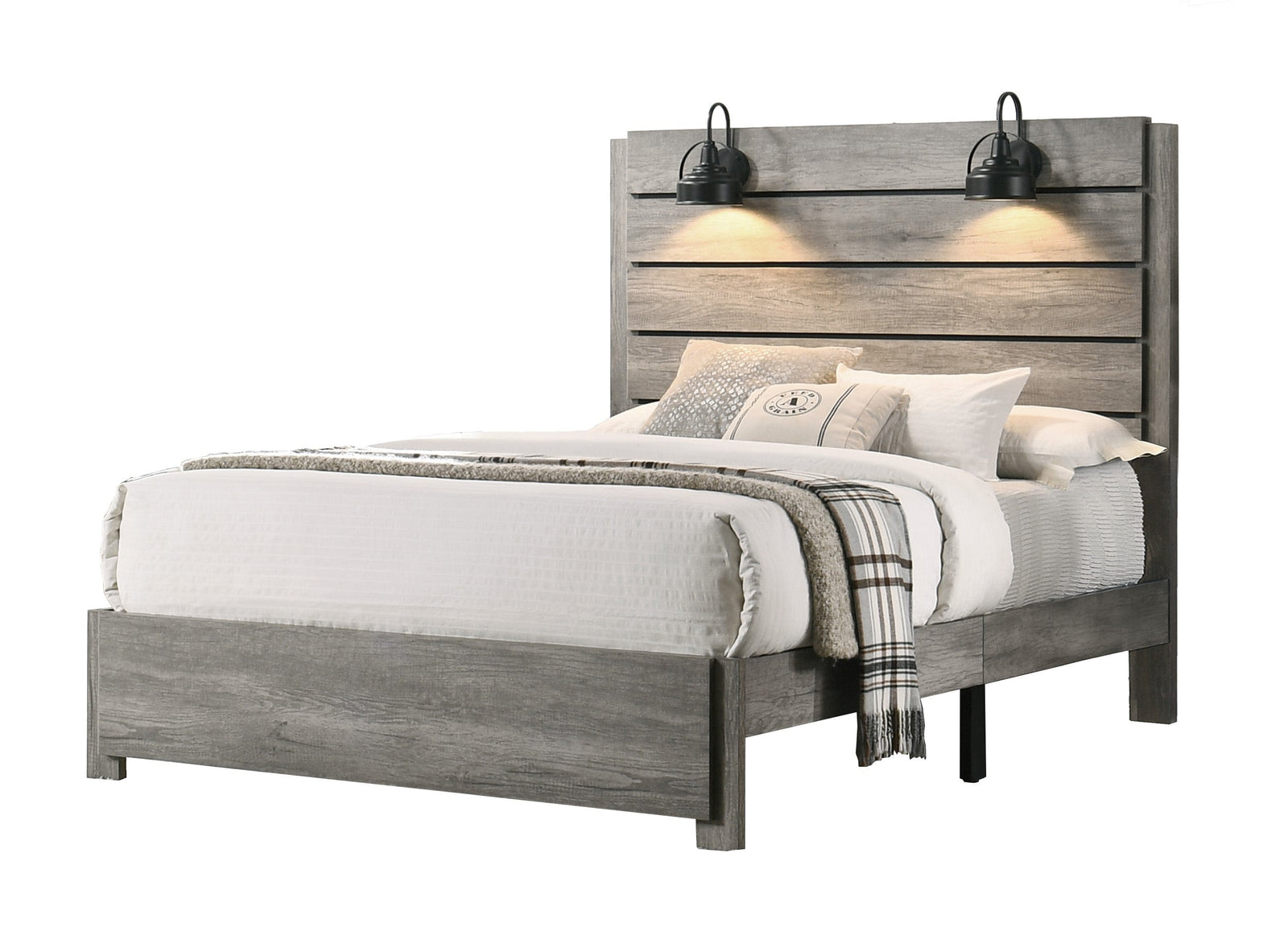 Carter Gray Simple And Modern Wood King Platform Bed
