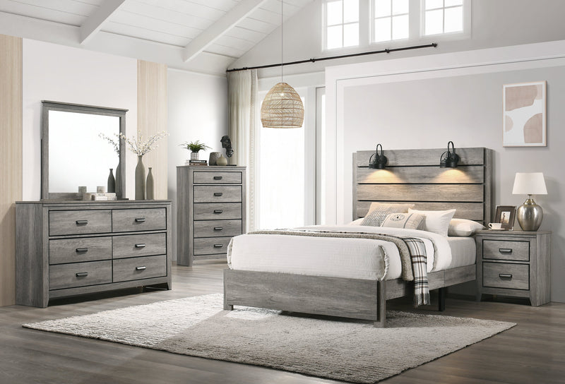 Carter Chest Gray, Transitional Modern Wood, 5 Drawers